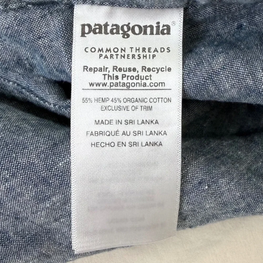 Patagonia Men's Back Step Shorts Size 32 Chambray Blue Hemp Blend